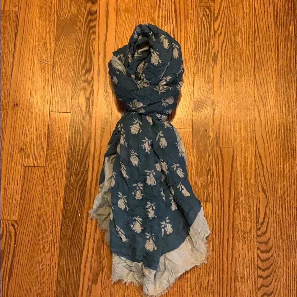 Coach Scarf - blue stripes and flowers